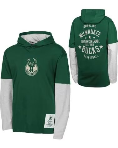 NIKE MOLETOM COM CAPUZ JUVENIL NIKE MILWAUKEE BUCKS "SMALL BALL" 1