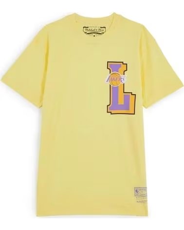 MITCHELL NESS CAMISETA MITCHELL & NESS LAKERS BIG L AMARELA 1