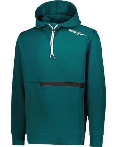 PUMA SUDADERA CON CAPUCHA 672986-24 EN VERDE PARA HOMBRE VARSITY GREEN