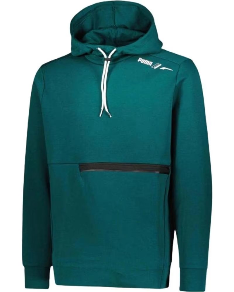 PUMA SUDADERA CON CAPUCHA 672986-24 EN VERDE PARA HOMBRE VARSITY GREEN
