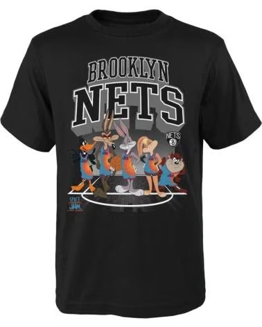 OUTERSTUFF T-SHIRT OUTER STUFF SPACE JAM 2 BROOKLYN NETS TUNES ON COURT 1