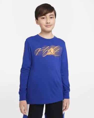 JORDAN NIKE AIR JORDAN FLIGHT LONG SLEEVE T-SHIRT BLUE JUNIOR 1