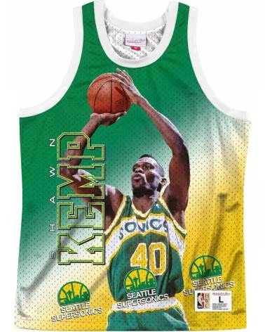 MITCHELL NESS CAMISETA DE BALONCESTO MSTKMI19002-SSUWHITSKE EN VERDE PARA
