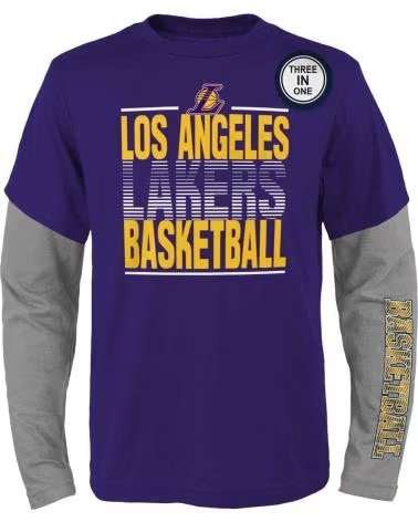 OUTERSTUFF OUTERSTUFF JUNIOR LOS ANGELES LAKERS CLUB 3-IN-1 T-SHIRT 1