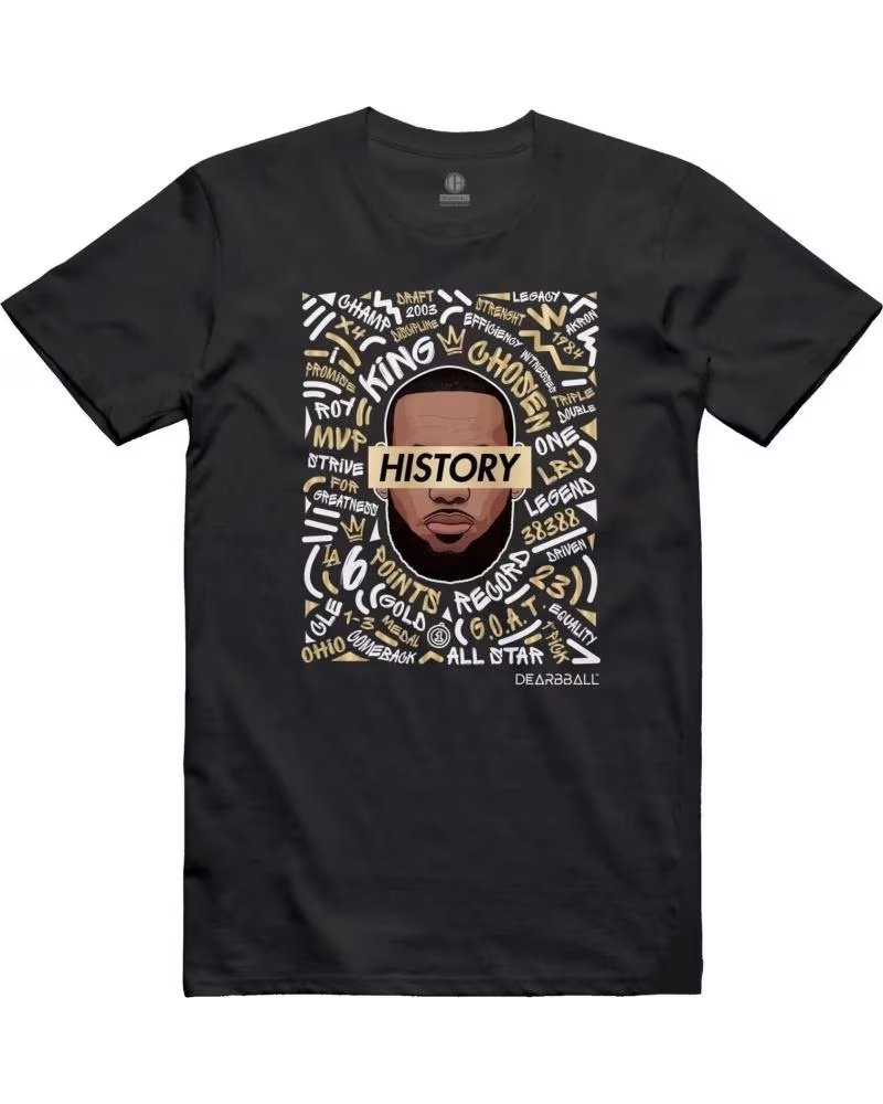 DEARBBALL CAMISETA DE MANGA CORTA -KING-WORDS EN BLANCO PARA HOMBRE