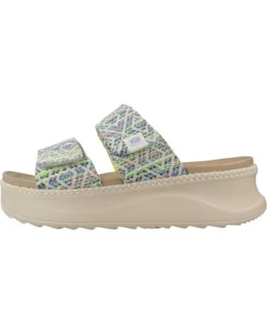 HEY DUDE SANDALIAS DE PLATAFORMA 43210-4NY EN AMARILLO PARA MUJER MULTICOLOR