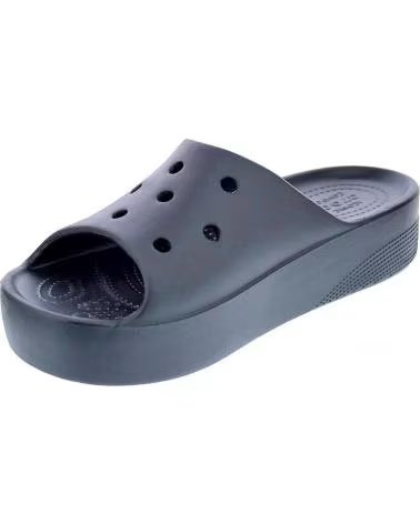 CHANCLAS CROCS CLASSIC PLATFORM SLIDE MUJER NEGRO NEGRO