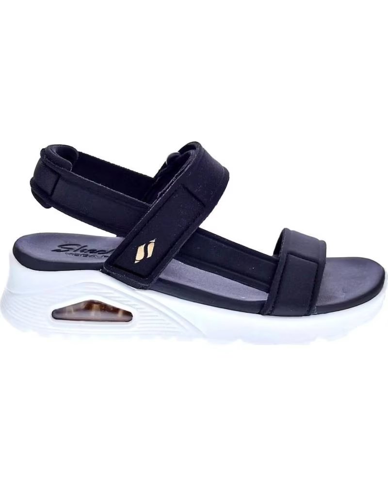 SANDÁLIAS SKECHERS UNO SUMMER STAND2 FEMININAS PRETAS NEGRO