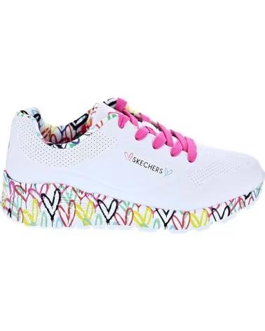 Schuhe für Mädchen und Junge SKECHERS ZAPATILLAS UNO LITE PARA NINOS UNISEX EN COLOR BLANCO BLANCO