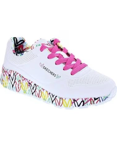 Schuhe für Mädchen und Junge SKECHERS ZAPATILLAS UNO LITE PARA NINOS UNISEX EN COLOR BLANCO BLANCO