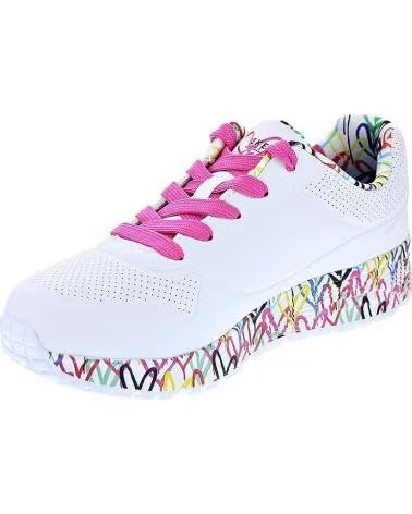 Schuhe für Mädchen und Junge SKECHERS ZAPATILLAS UNO LITE PARA NINOS UNISEX EN COLOR BLANCO BLANCO