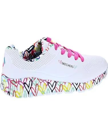 Schuhe für Mädchen und Junge SKECHERS ZAPATILLAS UNO LITE PARA NINOS UNISEX EN COLOR BLANCO BLANCO