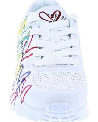 BASKETS SKECHERS UNO LITE AVEC CŒURS POUR FILLE ET FEMME BLANCO