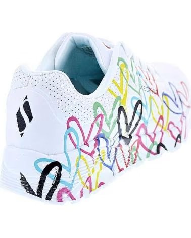 BASKETS SKECHERS UNO LITE AVEC CŒURS POUR FILLE ET FEMME BLANCO