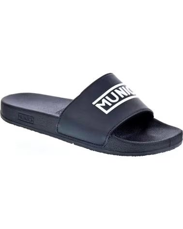 CHANCLAS MUNICH FLAT SLIDER 3D LOGO NEGRAS NEGRO