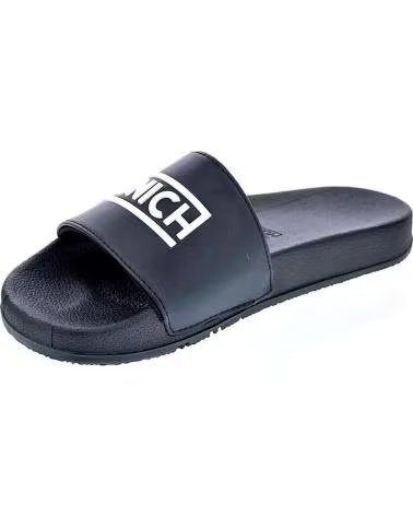 CHANCLAS MUNICH FLAT SLIDER 3D LOGO NEGRAS NEGRO