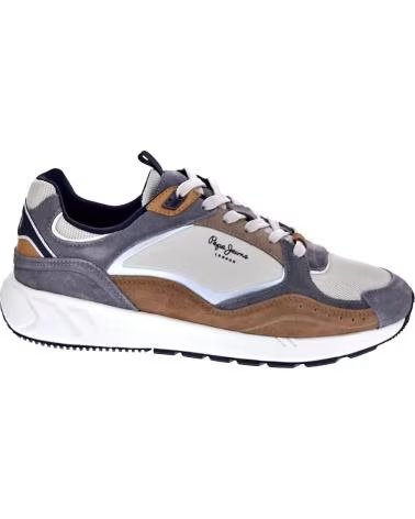 PEPE JEANS ZAPATILLAS PMS600002-MARLON EN MARRON PARA HOMBRE GRIS-MARRóN