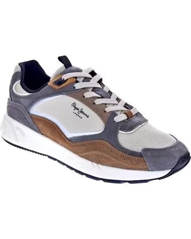PEPE JEANS ZAPATILLAS PMS600002-MARLON EN MARRON PARA HOMBRE GRIS-MARRóN