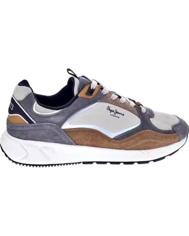 PEPE JEANS ZAPATILLAS PMS600002-MARLON EN MARRON PARA HOMBRE GRIS-MARRóN