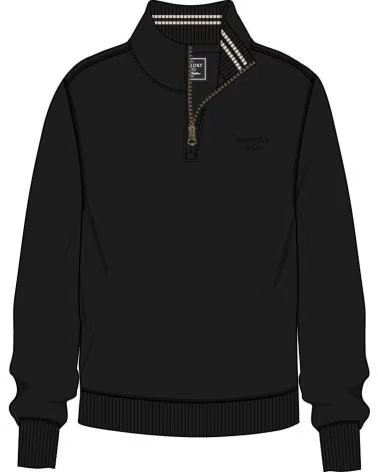 SUPERDRY ESSENTIAL SERIF LOGO SUDADERA NEGRA MEDIA CREMALLERA DE CO VARIOS COLORES