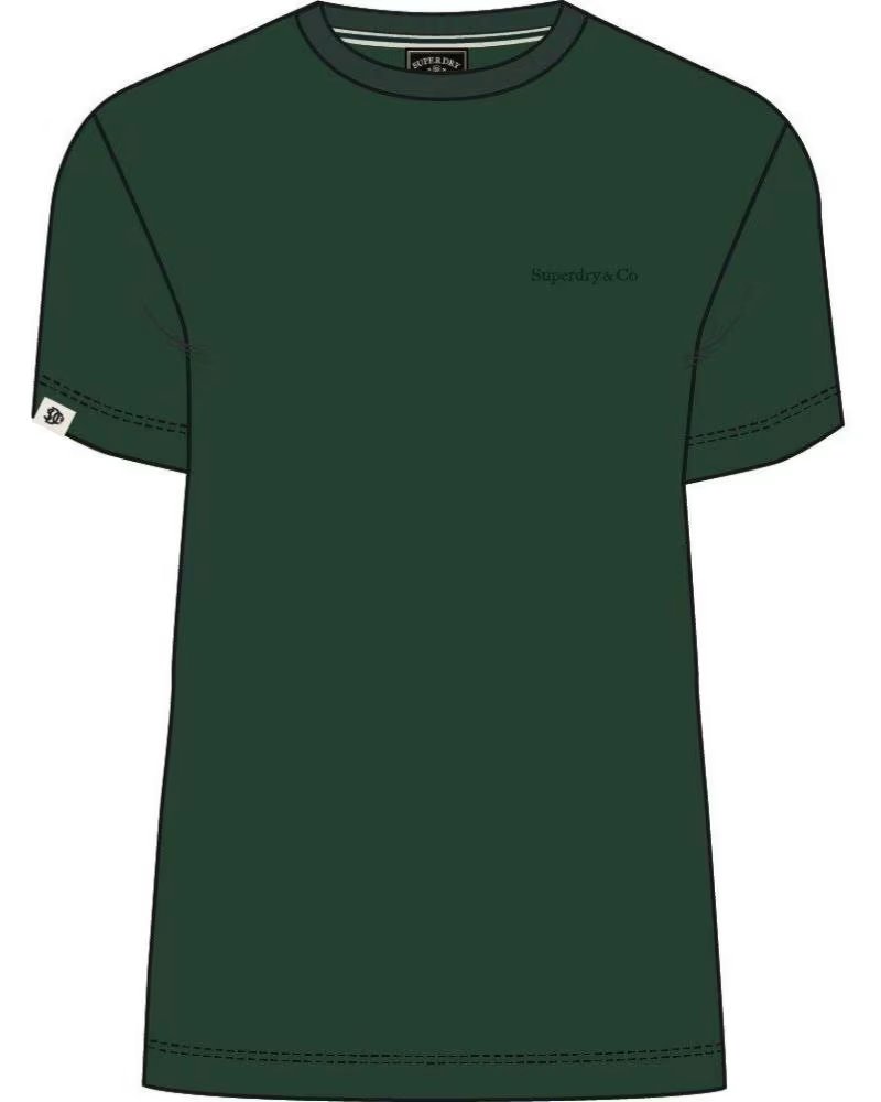SUPERDRY CAMISETA VERDE LOGO BORDADO ESSENTIAL COMPANY VARIOS COLORES