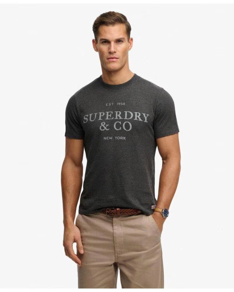 SUPERDRY T-SHIRT 1954 COMPANY LOCKERE PASSFORM IN KARBON VARIOS COLORES