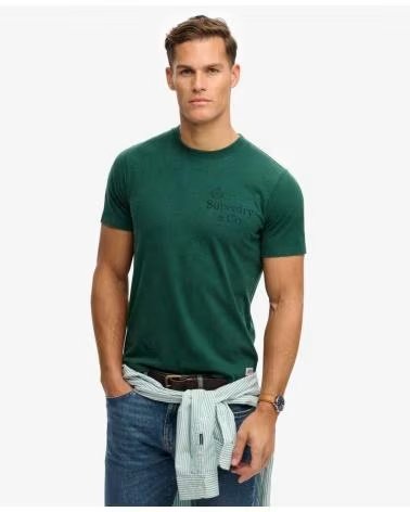 SUPERDRY CAMISETA 1954 COMPANY CORTE RELAXADO VERDE VARIOS COLORES
