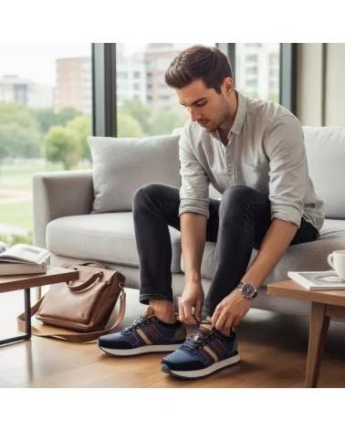 TIMBOS BASKETS HOMME MARINE 132474 AZUL