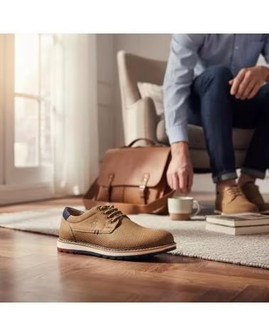TIMBOS ZAPATO VESTIR CASUAL DE HOMBRE TIMBOS CAMEL - MODELO 132452 MARRóN