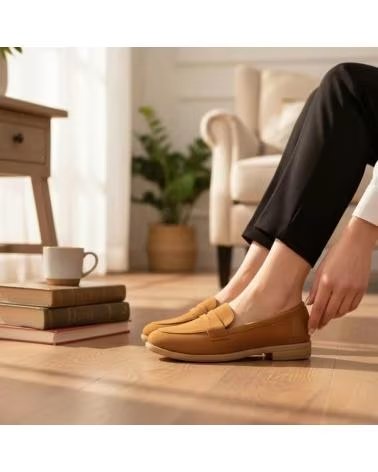 TIMBOS MOCASSINI BASSI DA DONNA TIMBOS COLORE CAMMELLO MARRóN