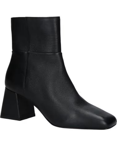 BOTTINES À TALONS GEOX POUR FEMMES EN CUIR NOIR C9999 BLACK