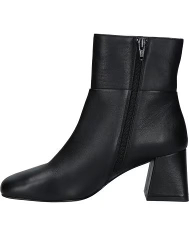 BOTTINES À TALONS GEOX POUR FEMMES EN CUIR NOIR C9999 BLACK