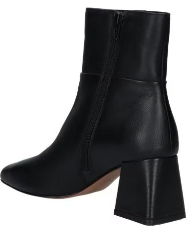 BOTTINES À TALONS GEOX POUR FEMMES EN CUIR NOIR C9999 BLACK