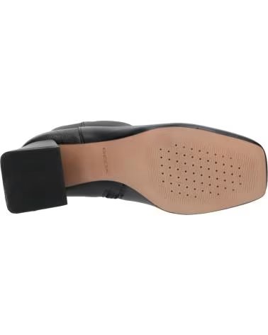 BOTTINES À TALONS GEOX POUR FEMMES EN CUIR NOIR C9999 BLACK
