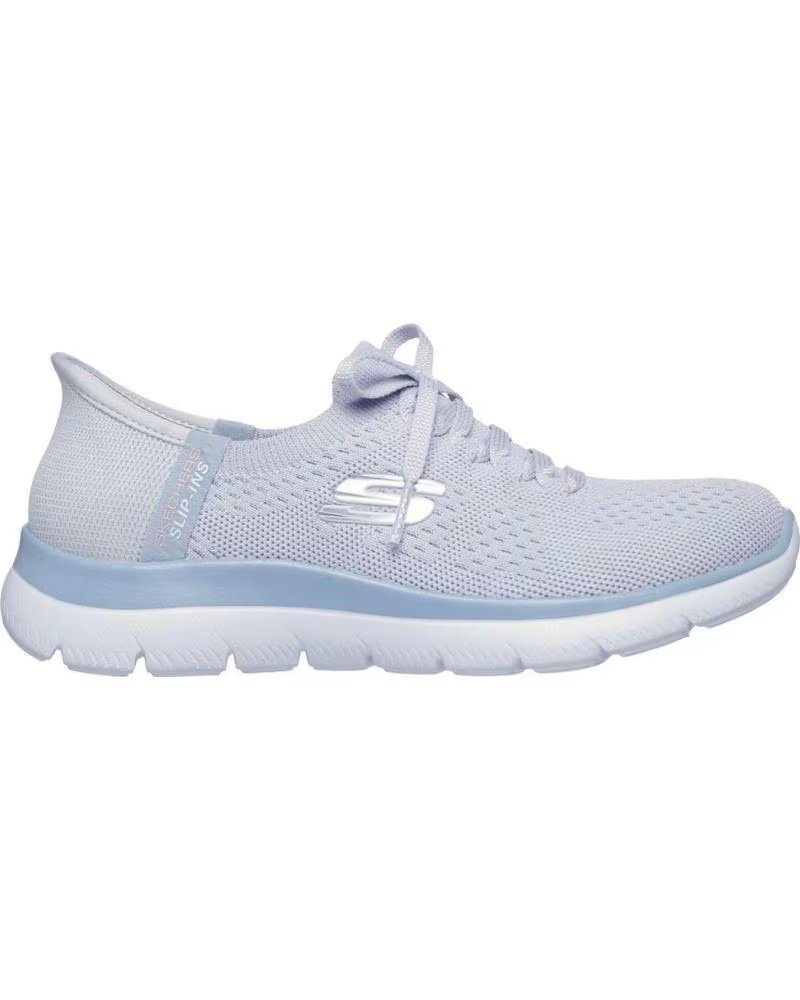 SKECHERS SKECHERS 150263 SCARPE CASUAL DONNA SLIP-INS GRIGIO CELESTE AZUL CELESTE
