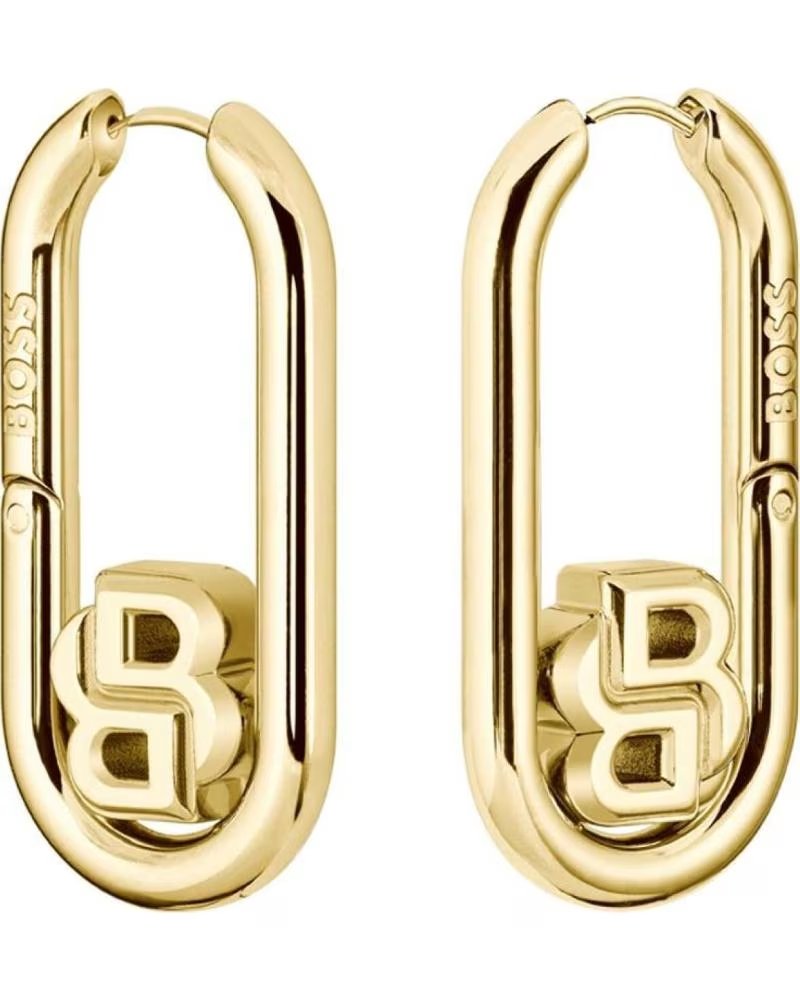 HUGO BOSS PENDIENTES HUGO BOSS 1580629 OVALADOS DORADOS CON LOGO ´B´