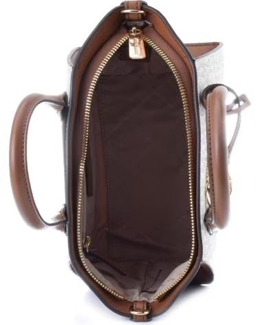 MICHAEL KORS MICHAEL KORS SUTTON MONOGRAMM-CANVAS UND LEDER HANDTASCHE, FARBE VANILLE
