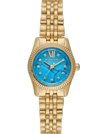 MICHAEL KORS MONTRE MICHAEL KORS BRADSHAW FEMME DORÉ BRACELET MÉTALLIQUE BLEU DORADO