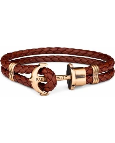PAUL HEWITT PULSEIRA PAUL HEWITT ÂNCORA EM COURO TRANÇADO MARROM COM FECHO DE ÂNCORA DOURADO