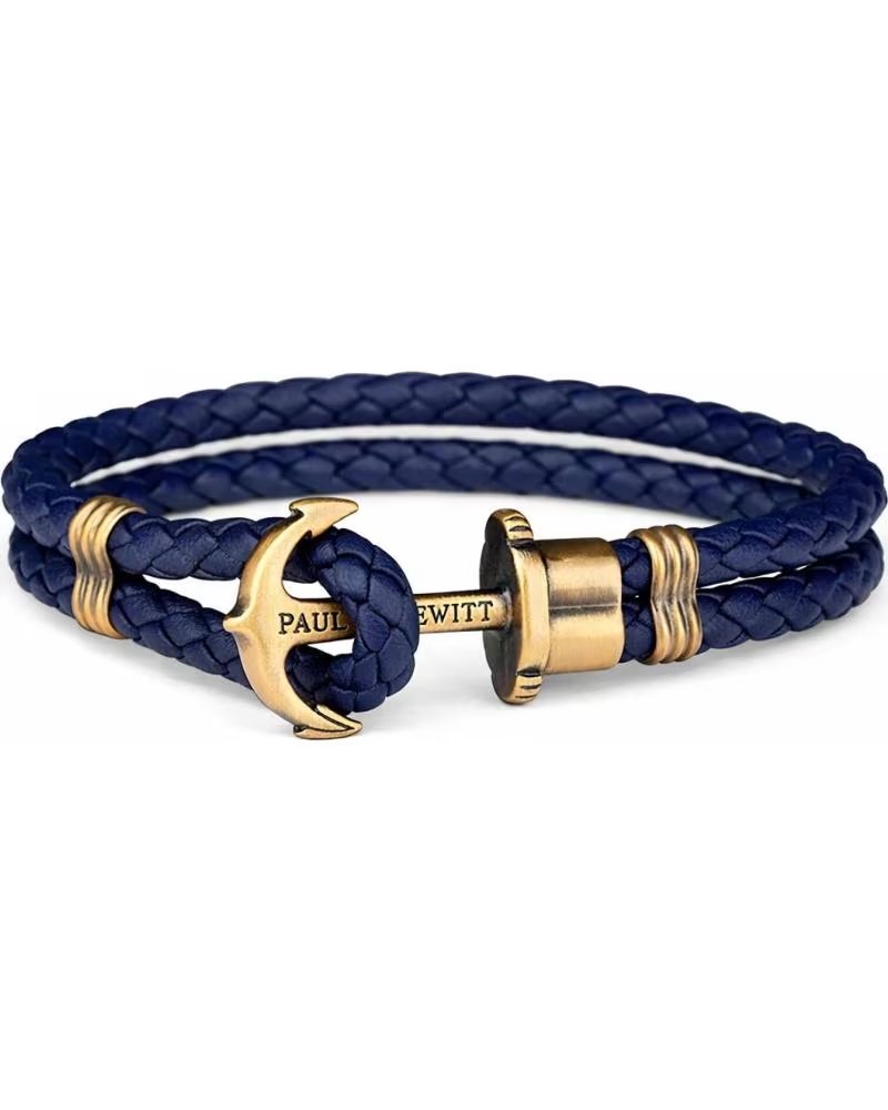 PAUL HEWITT PAUL HEWITT SAILOR ANCHOR BRACELET FOR MEN, BLUE AND GOLD