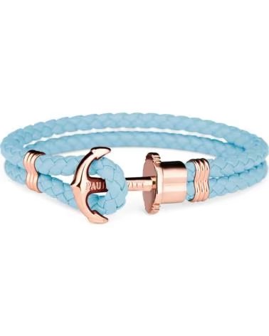 PAUL HEWITT PULSERA PAUL HEWITT PH-L-R-NI-M CON ANCLA ROSA Y CUERDA AZUL