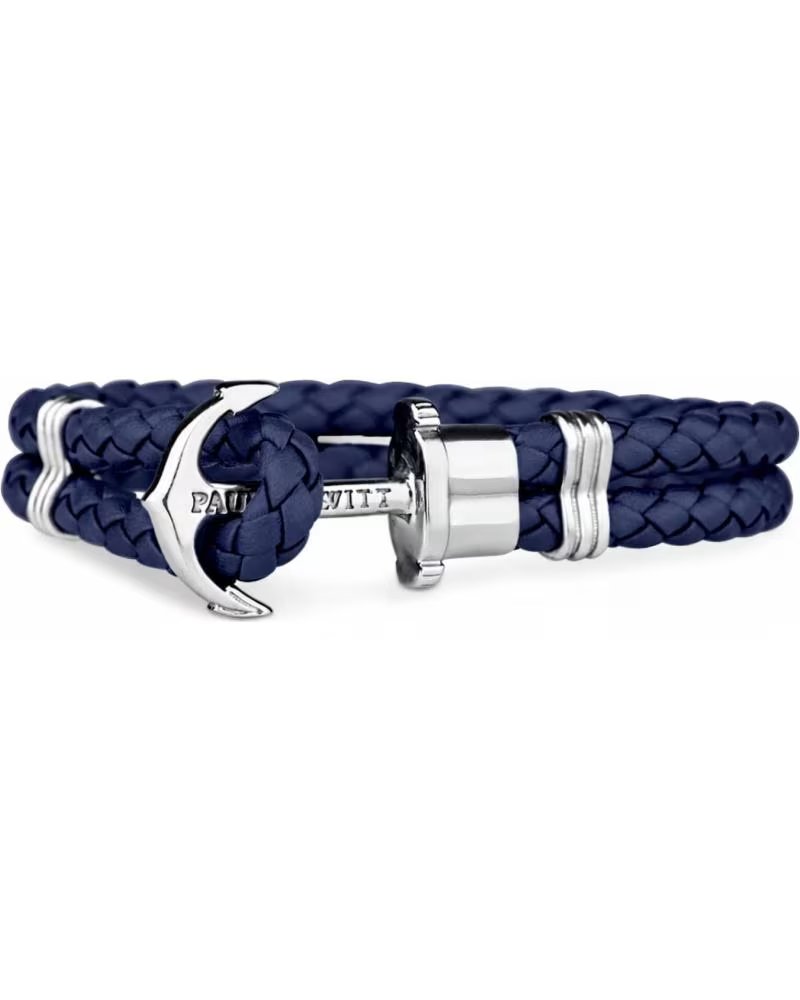 PAUL HEWITT PAUL HEWITT PH-L-S-N-S ARMBAND AUS GEFLOCHTENEM LEDER MIT ANKER
