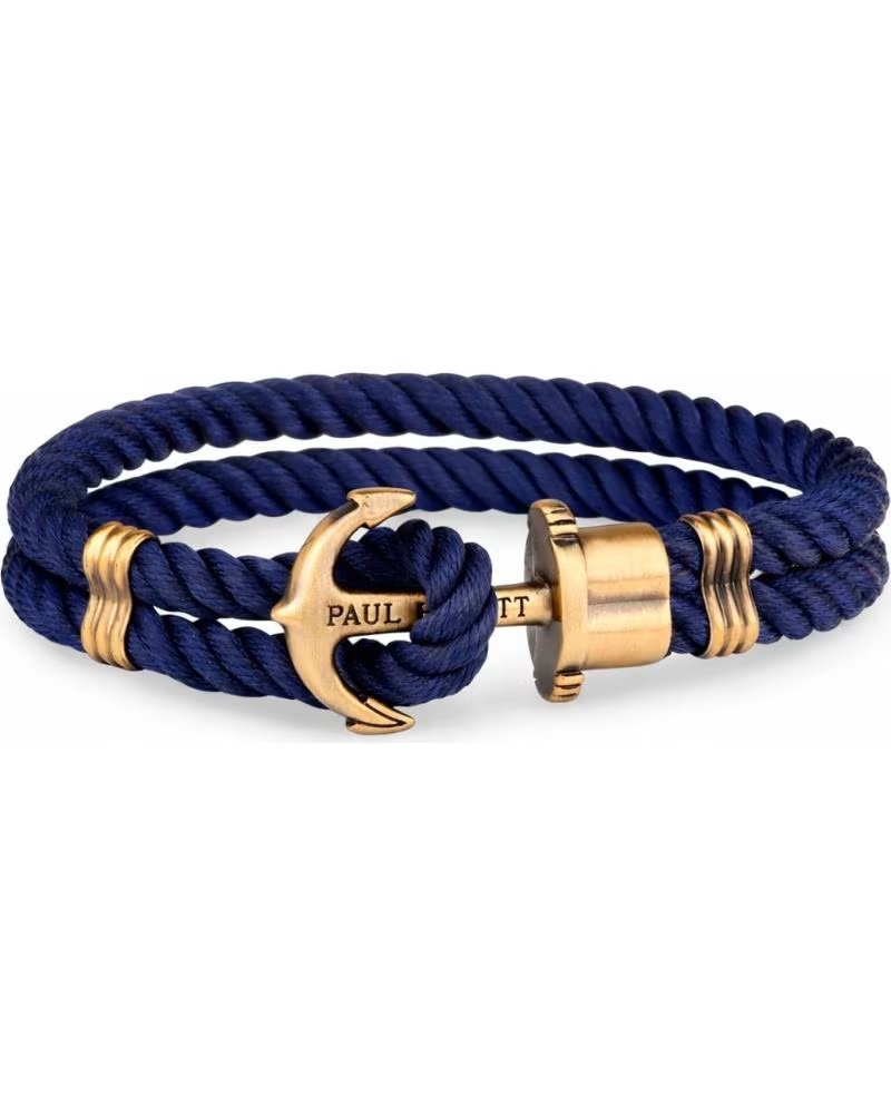 PAUL HEWITT BRACELET PAUL HEWITT AVEC ANCRE DORÉE ET CORDE BLEU MARINE