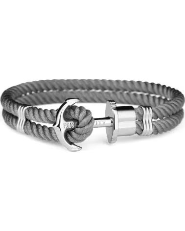 PAUL HEWITT BRACELET PAUL HEWITT "ANCHOR SPIRIT" EN ACIER INOXYDABLE ET CORDE GRISE POUR HOMME