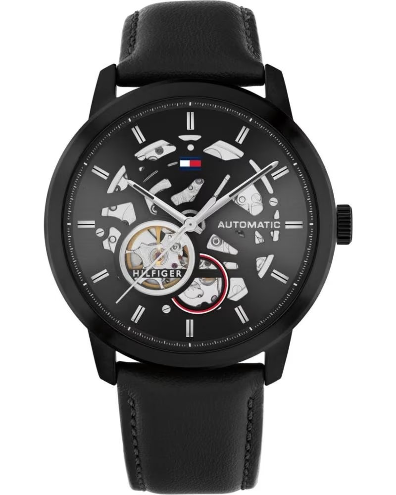 TOMMY HILFIGER MONTRE TOMMY HILFIGER 1710659 NOIR SQUELETTE AUTOMATIQUE POUR HOMME NEGRO