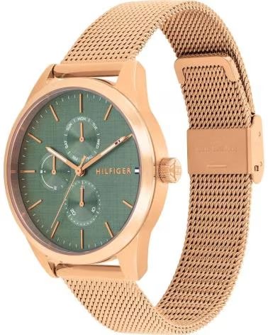 TOMMY HILFIGER RELOJ TOMMY HILFIGER 1782770 PARA MUJER, ACERO INOXIDABLE ROSA, ESFERA VERDE ROSA