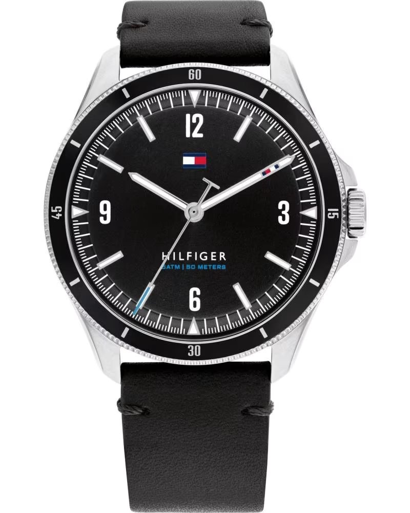TOMMY HILFIGER MONTRE TOMMY HILFIGER 1791904 NOIR BRACELET EN CUIR NEGRO