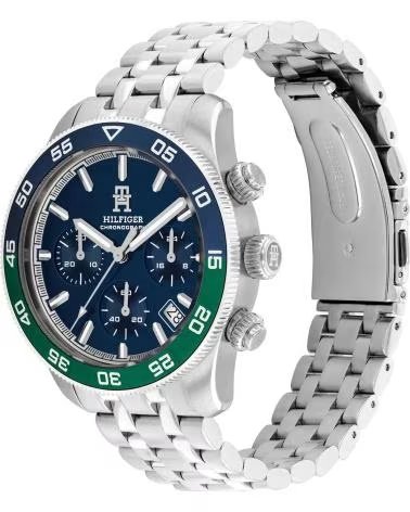 TOMMY HILFIGER TOMMY HILFIGER UHR 1792185 CHRONOGRAPH EDELSTAHL BLAU UND GRÜN GRIS