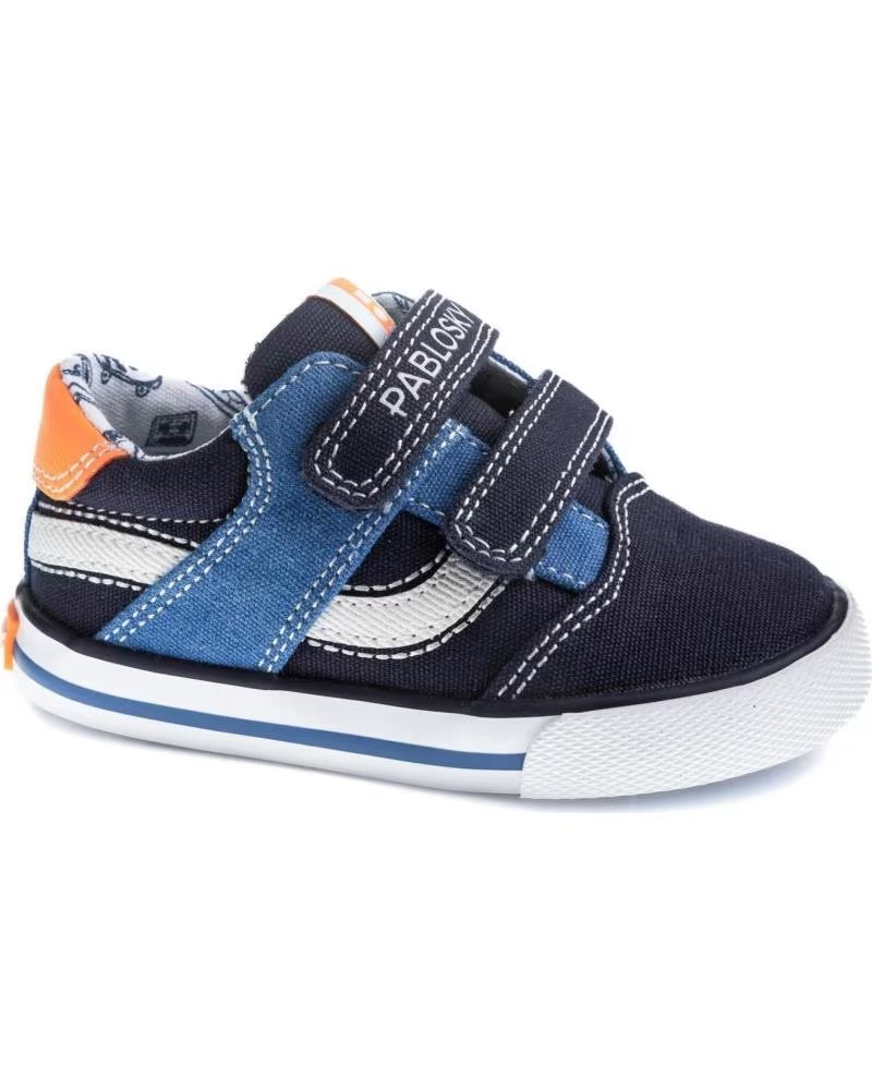 PABLOSKY BASKETS EN TOILE PABLOSKY À VELCRO POUR GARÇON AZUL