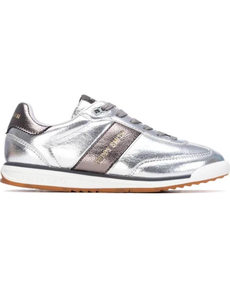 TEDDY SMITH SNEAKERS TEDDY SMITH IN PELLE ARGENTATA METALLIZZATA DA DONNA PLATA